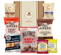 Pub Snacks Hamper for Men - Savoury Snack Gift Box with Beef Jerky, Pork Scratchings, Pipers Crisps, Cambrook Nuts, and More | Gift Box for Men for All Occasions (Standard Gift)