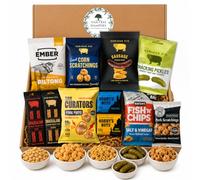 Pub Snacks Hamper Gift Set - Beef Biltong Jerky, Pork Scratchings, Snacking Pickles, Pork Puffs, Nobbys Peanuts & Snackalami | Carnivore Snacks | Dad Hamper Ideal for Father's Day Birthday
