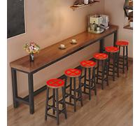 Pub Table - Rectangle Bar Table, Narrow Long Design, 39.4in Height, Creative Live Edge Dining Table for Coffee and Tea Shops, Ideal for Balconies