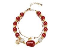 PUBBCIA New Year Rabbit Bracelet For Women Chinese Zodiac Animal Charm Bracelet Rabbit Pendant Beaded Bracelet Adjustable Feng Shui Bracelet Gifts Bff Daughter Girlfriend, Crystal, other