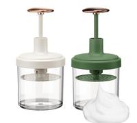 Pubcontti Facial Foam Maker 2 Pack - Auto-Rebound Handle, Rich Foam Maker For Face Wash in Seconds | Multi-Hole Mesh Design, Deep Pore Cleansing, Travel & Home Use (white+green)