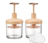 Pubcontti Facial Foam Maker 2 Pack - Auto-Rebound Handle, Rich Foam Maker For Face Wash in Seconds | Multi-Hole Mesh Design, Deep Pore Cleansing, Travel & Home Use (pink+pink)