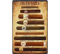 PUBDSKBLDE Cigars Size Metal Tin Sign 8x12 Inch Vintage Home Office Poster Bar Pub Cafe Decorative Plaque Home Decor Cigar Decor Men Signs