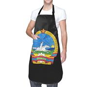 PUBDSKBLDE Funny Coat of arms of the People's republic of Mongolia Apron With Pockets Waterproof Chef Apron Available Gift For Friends