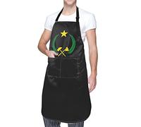 PUBDSKBLDE Funny Coat of arms of the People's Republic of the Congo Apron With Pockets Waterproof Chef Apron Available Gift For Friends