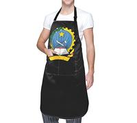 PUBDSKBLDE Funny Emblem of the People's Republic of Angola Apron With Pockets Waterproof Chef Apron Available Gift For Friends