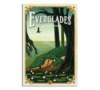 PUBDSKBLDE Metal Sign Florida Everglades Wetlands Crocodile Retro Decor Art Sign Home Kitchen Bar Cafe Club Cave Wall Decor Vintage Tin Sign 30x43cm