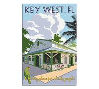 PUBDSKBLDE Metal Sign Florida Key West Old Town Green Parrot Retro Decor Art Sign Home Kitchen Bar Cafe Club Cave Wall Decor Vintage Travel Tin Sign 30x43cm