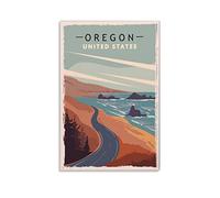 PUBDSKBLDE Metal Sign Oregon Ring Road Vintage Decor Art Sign Home Kitchen Bar Cafe Club Cave Wall Decor Retro Travel Tin Sign 30x43cm