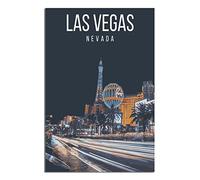 PUBDSKBLDE Metal Tin Sign Nevada Las Vegas City Night View Retro Decor Art Sign Home Kitchen Bar Cafe Club Cave Wall Decor Vintage Travel Sign 20x30cm