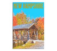 PUBDSKBLDE Metal Tin Sign New Hampshire Small Bridge Retro Decor Art Sign Home Kitchen Bar Cafe Club Cave Wall Decor Vintage Travel Sign 30x43cm