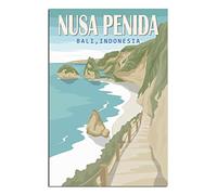 PUBDSKBLDE Metal Tin Sign Nusa Penida Bali Indonesia Vintage Decor Art Sign Home Kitchen Bar Cafe Club Cave Wall Decor Retro Travel Sign 30x43cm