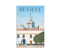 PUBDSKBLDE Metal Tin Sign Spain Seville Cathedral Vintage Decor Art Sign Home Kitchen Bar Cafe Club Cave Wall Decor Retro Travel Sign 30x43cm
