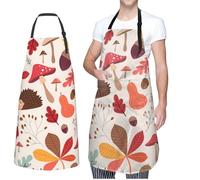 PUBDSKBLDE Waterproof Apron with Adjustable Neck Strap coffee bean owl Kitchen Apron for Women Men Chef Bib