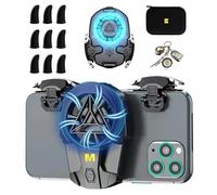 PUBG Mobile High Frequency Triggers 16 in 1 Combo with cooling fan, PUBG Mobile Phone Game Controller with cooler for PUBGFortniteCall of DutyRules of Survival, Aim & Fire Trigger for iPhone &