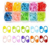 Pubiao 150Pcs Stitch Marker Knitting Crochet with Compartment Box Locking Stitch Multi-Color Knitting Markers Stitch Markers Clips for Handwork Knitting Craft