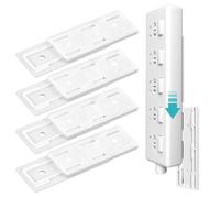Pubiao 4 Pcs Power Strip Holder Self Adhesive Wall Mount Cable Organizer Fixator Punch-Free Power Strip Management for Kitchen Home Office Desk Power Strip,WiFi Router,Remote Control and Others