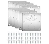 Pubiao Hinge Repair Plate 10PCS Stainless Steel for Cabinet Cupboard Door | 90x90mm plate, fits 48 or 45mm door and 32mm cabinet holes, 10 plates + 60 screws