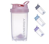Pubiao Protein Shaker Cup Sports Supplements Shakers with Mixer Ball Fitness Milkshake Portable Workout Water Cup 500 ml, Pink