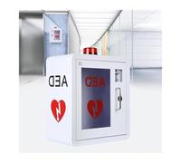 Public Access Defibrillator Wall Cabinet with Audible Alarm & Visual Strobe Light，AED Storage Unit for Doctor’s Surgeries, Schools & Leisure Centres