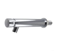 Public Basin Mixer Tap Wall Mount Time Delay Single Cold Water Push Self Closing Valve Copper Body Silver(4.5cm)