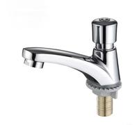 Public Bathroom Time Delay Chrome Plated Self Closing Water Saving