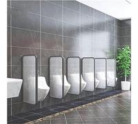 Public Bathroom Urinal Partition Tempered Glass Screen Panel, Wall Mounted for Hotel, Public Space (Black Frame, 120x40cm/47x15.7in)