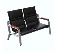 Public Bench With Cushion & Ergonomic Back Support, Reception Seat For Hospital, Padded Waiting Room Chair, Airport, Train Station, Office(2-seater 130cm/51.1in)