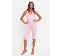 Public Desire Women's Hotfix High Waist Luxe Slinky Capri Pants Pink | Size: 6 Public Desire Pink 6