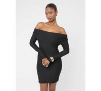 Public Desire Women's Off The Shoulder Luxe Slinky Mini Dress Black | Size: 14 Public Desire Black 14