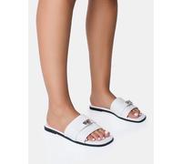 Public Desire Women's Radiance White Buckle Trim Flat Sandals | Size: 5 Public Desire White 5