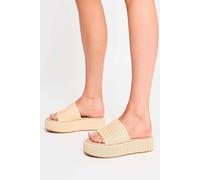 Public Desire Women's Sangria Natural Woven Flatform Sandals | Size: 8 Public Desire Natural 8