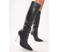 Public Desire Women's Witchcraft Black Lace Up Knee High Boots | Size: 4 Public Desire Black 4