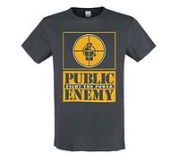 Public Enemy Amplified Collection - Yellow Fight The Power Men's T-Shirt Grey Marengo Regular, Coal, S