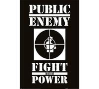 Public Enemy Fight The Power Poster in White Public Enemy White