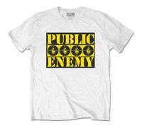 Public Enemy Four Logos White T-Shirt NEW OFFICIAL