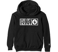 Public Enemy Hoodie Crosshairs Logo Official Unisex Black Pullover L