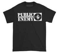 Public Enemy Men's Crosshairs Logo Cotton T-Shirt in Black | Size: 2XL Public Enemy Black 2XL