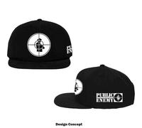 Public Enemy Solid Target Snapback Baseball Cap in Black Public Enemy Black One Size