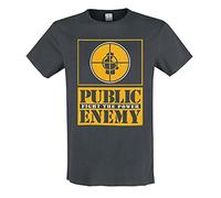 Public Enemy Amplified Collection - Yellow Fight The Power Men's T-Shirt Grey Marengo Regular, Coal, S
