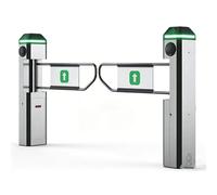 Public Entrance Automatic Turnstile with Radar Sensing - 90° Swing Gate for Transportation Hubs & Retail, Featuring Reverse Alarms & LED Indicators, One-Way Entry Access Control System