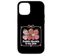 Public Health Is My Jam Cute Strawberry Healthcare Case for iPhone 12/12 Pro