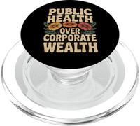 Public Health Over Corporate Wealth Retro Activist PopSockets PopGrip for MagSafe