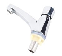 Public Ktchen Bathroom, Self Closing Pillar Basin Tap Auto Off Faucet Plated Self Closing Water Saving Time Delay Basin Sink Tap Faucet Female Thread G1/2