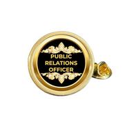 Public Relations Officer (Committee) Gold Plated Domed Lapel Pin Badge