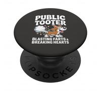Public Tooter Blasting Farts Breaking Hearts Humor Funny Dog PopSockets Adhesive PopGrip