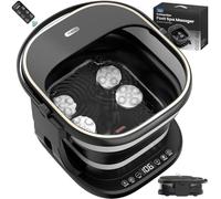 Puboo Collapsible Foot Spa Bath Massager with Heat, 95-115°F Precise Temp Control, Motorized Massage Rollers, Heated Foot Bath Soak Tub, Fits US Men’s Size 11, Gift for New Year