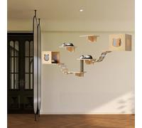 Pucaru Cat Wall Frame, Cat Wall Shelves ,Cats Furniture Set for Wall Sleeping, Playing, Climbing and Resting(8pcs)