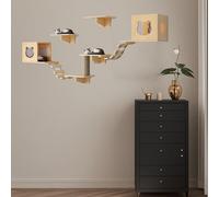 Pucaru Cat Wall Shelves and Hanging Perches, Climbing Frame Set, Indoor Cat Climbing Frame for Large Or Small Cats(11pcs)