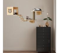 Pucaru Cat Wall Shelves and Hanging Perches, Climbing Frame Set, Indoor Cat Climbing Frame for Large Or Small Cats(5pcs)